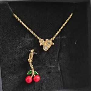 COACH Gift Bundle Wildflower Cluster Pendent Necklace \ Cherry Cluster Charm